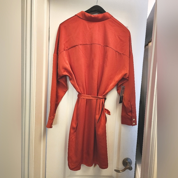 MARCIANO BY GUESS NEW JESSAMINE SHIRT DRESS, SIZE 6, RICH OCHRE PLAYFULL' COLOUR - Picture 3 of 6